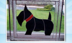 Stained glass image of Scottish Terrier up for auction to benefit STCGNY Scottie Rescue